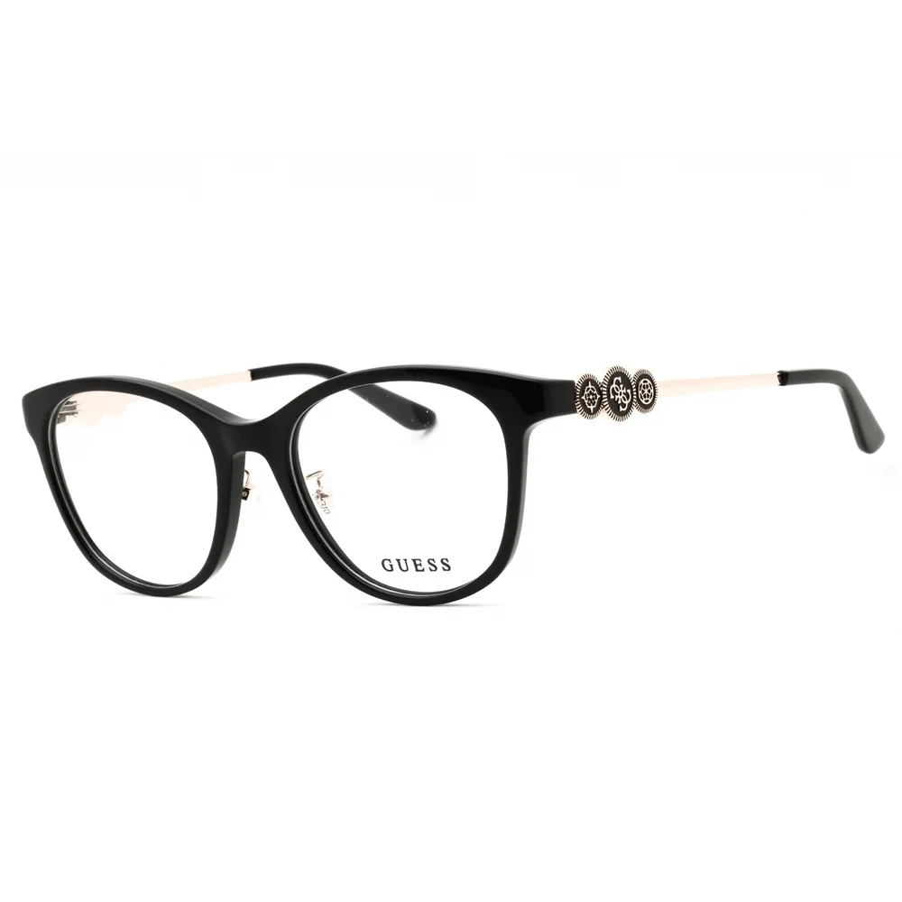 NWT Guess GU50255-D Black Round 52mm Eyeglasses